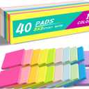 (40 Pads) Sticky Notes 3x3 in,Bright Colors Notepads,Colorful Stickies,Super Sticking Power,Memo Note Pads,Post on Windows Doors,Office,School,Strong Adhesive,Recyclable,Easy to Write on,Hold Well