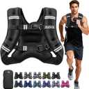 BAGAIL Comfort-Fit Weighted Vest for Woman, Even Weight Distribution, Faster Weight Loss, No-Chafe or Bounce for Walking & Running with Detachable Phone Pouch & Reflective Stripes (20lbs) (Black)