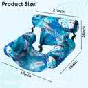FindUWill Inflatable Pool Float Chair, 2 Pack, Monstera Hot Pink & Blue