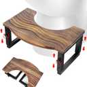 Toilet Stool Foldable,7,8,9 in Adjustable Height,Acacia Wood Poop Stool for Potty Training,Squat Potty for Adults,Squatting Position Helps Improves Bowel Health&Relieves Constipation (Patent Pending)