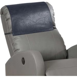 Recliner Headrest Protector,Non Slip Waterproof Headrest Cover,Leather Recliner Headrest Cover for Sofa,Furniture,Living Room,Office Chair 17x27 in(Dark Blue) (Elastic)