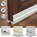 Yaocom 2 Strip White 32 Inch Vinyl U-Shape Door Bottom Seal, Slide on Weatherstrip Interior Door Bottom to Block Light and Reduce Noise Fits 32 x 1-3/8 Doors, Fills 1/2 1-1/2 Gaps