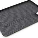 2 Pack Large Multifunctional Tray Mat Washable Indoor or Outdoor Tray Mat for Shoes Boots Plants Pots Paint Tins Pet Bowls Car Storage, 30 x 15 x 1.2 Inches (Black)