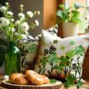 Spring Lucky Shamrock Throw Pillow Covers Green Clovers Pillowcase Watercolor Stripes Blessed Holiday Farmhouse Decorative Cushion Cases for Home Decoration 18x18 Set of 4