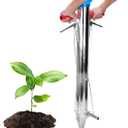 AIWFL Seedling Transplanter Long Handled Bulb Planter Tools Vegetable Young Plant Manual Plant Transplanter Stainless Steel Planting Garden Tools (Double Handle With Foot)