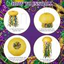 Frienda 9 Pcs Mardi Gras Decorations Purple Gold Green Hanging Paper Lanterns for Mardi Gras Party Accessories Carnival Floats Supplies Gillter Decor Ornament