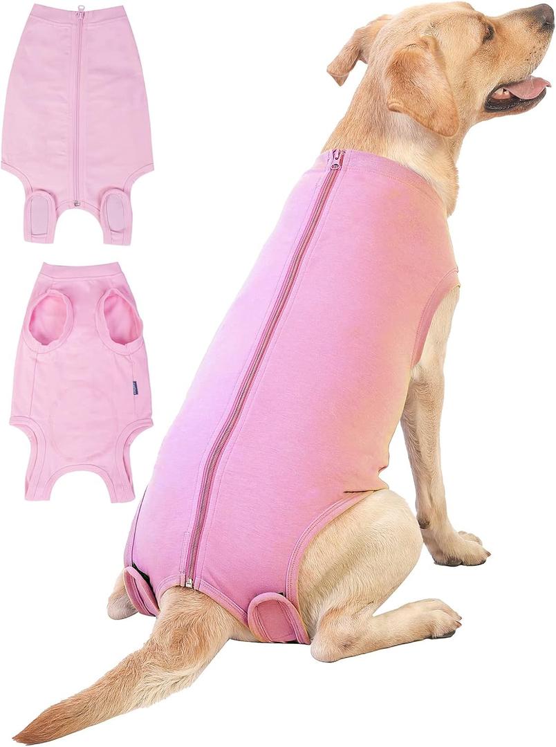 Dog Surgery Recovery Suit - After Spay, Abdominal Wounds Post Surgical Recovery, Anti Licking Breathable Dog Onesies for Large Pet, Alternative Bandages Cone E-Collar (XL(Back18- 20" Chest 23- 25" Weight 37- 57 lb))