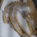 Gold Wagon Wheel Chandelier 2 Tier 53-Inch 36-Light,Extra Large Circle Rustic Farmhouse Light Fixture,Round Metal Chandeliers for Foyer Entryway Dining Room Living Room High Ceilings