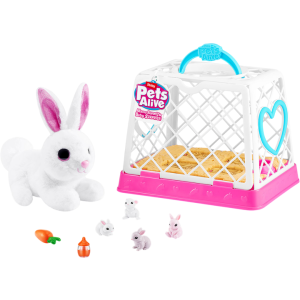 Little Live Pets Bunny Mama Surprise Toy Set, Hutch Interactive Animal Playset with 3 Surprise Babies, 20+ Sounds, Bunny Accessories for Girls Ages 3+