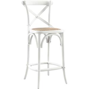 Modway Gear X-Back Wood Counter Stool in White