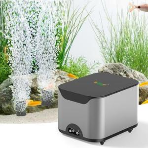 hygger Aquarium Air Pump 10W 285GPH Ultra Quiet Powerful Fish Tank Air Pump with Adjustable Knob Dual Outlets Air Stone Fish Tank Bubbler Aerator for Up to 600 Gallon Tank