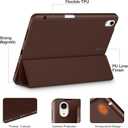 Akkerds Compatible with iPad Air 11 Inch Case 8th/7th/6th Generation (M4/M3/M2) 2026/2025/2024, for iPad Air 5th/4th Generation Case 10.9 Inch 2022/2020 with Pencil Holder[Auto Sleep/Wake], Darkbrown