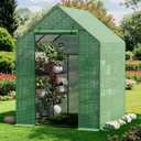 Greenhouse for Outdoors, Small Greenhouse, Walk-in Greenhouses with 3 Tiers 8 Shelves, PE Cover, Heavy Duty Plant Greenhouses for Garden and Backyard