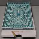 MAONAME Rectangular Decorative Tray, Plastic Serving Tray with Handles, Modern Green Trays for Ottoman, Coffee Table Trays for Living Room, Home Decor, 15.7" x 11.8" x 1.6"