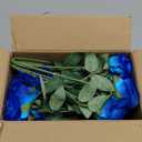 MERIXMAS Roses Artificial Flowers, Fake Velvet Silk Roses with Stems for Indoor Outdoor Decor, Realistic Roses in Bulk for Wedding Centerpiece Party, Valentines Birthday (24,Blue)