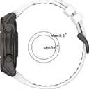 Compatible with Garmin Fenix 8 Replacement Wrist Band - 22mm Replacement Silicone Wrist Watch Band Strap Compatible with Garmin Fenix 8/8 Pro Amoled 47mm(Black+Gray)