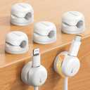 6Pack Rotatable Cord Organizer Cable Clips - Lamicall [1s Lock] Spring Cord Holder, Desk Phone Charger Cable Management, Wire Keeper for Nightstand, Office Accessories & Desk Organizers