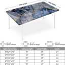 Rectangle Table Cloth with Elastic Edge Waterproof Stain-Resistant Wipeable Fitted Table Cover Fits 8 Foot Tables for Dining, Camping, Outdoor, 96" x 30"