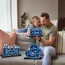 3pcs Fathers Day Decorations Table Centerpiece Happy Fathers Day Decorations Wooden Table Sign Best Dad Ever I Love Dad Wood Tiered Tray Decor for Father's Day Party Supplies