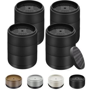 Furniture Risers Bed Risers Heavy Duty 1 inch, 2 inch, 3 inch, 4 inch Round Adjustable Bed Lifts Riser for Desk Legs Table Couch Sofa Chair Refrigerator Washing Machine (1+1+1 Inch, Black, 4 Pack )