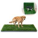 Dog Potty for Indoor or Porch with Foldable Silicone Stand Tray Large, 35 x 25 Inch Dog Grass Pad for Puppy Training, Reusable Artificial Grass Pee Pad, Indoor Outdoor Pet Toilet for Small Medium Dogs