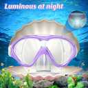 Kids Swim Goggles Snorkel Diving Mask with Luminous for Boys Girls Ages 5-15, Two-Color Anti-Fog Swimming Goggles with Nose Cover