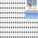 Nuanchu 280 Pcs Winter Mini Acrylic Paint Set Black and White Acrylic Paint Strip Bulk 20 Flat Brushes 20 Pointed Brushes for Party Neutral Basic Color Christmas Snowflake Snowman Painting Kit