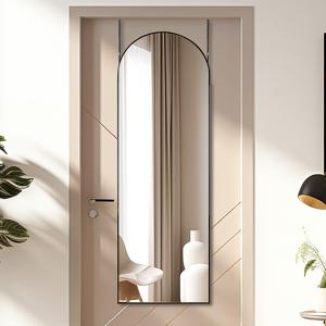 14"48" Door Mirror,Arched Full Length Mirror, Over The Door, Arch Wall Mirror, Thin Frame, Aluminum Alloy, for Bedroom, Living Room, Entryway -Black 14"48" Door Mirror,Arched Full Length Mirror, Over The Door, Arch Wall Mirror, Thin Frame, Aluminum Alloy, for Bedroom, Living Room, Entryway -Black