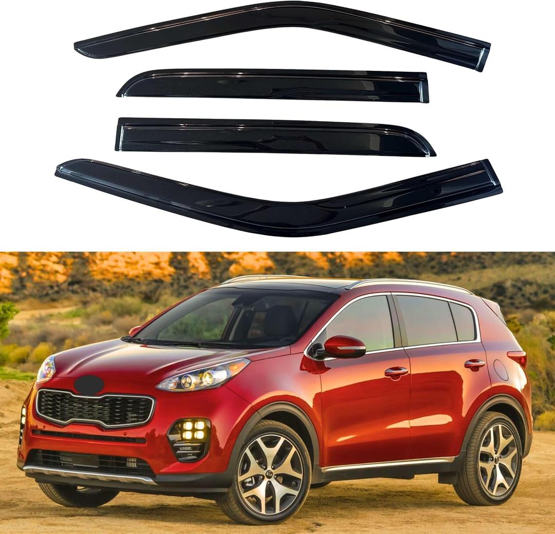IG Window Visors Fit for 2017-2022 Kia Sportage, Out-Channel Rain Guards Vent Wind Deflectors 4PC, Car Accessories for 17-22 Sportage