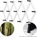 Dseap Accordian Wall Hanger: 16 High Wooden Wall Expandable Coat Rack, Hat Rack Holder, Accordion Hook for Baseball Caps, Coats, Mugs, 13 Peg Hooks, White & Black