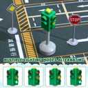 TOYANDONA Traffic Signs Toy Set Multicoloured Road Light Stop Safety Traffic Maker Crosswalk Signal Toy for Kids Birthday Education Gifts