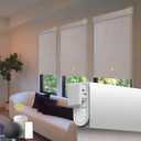 Motorized Blinds No Drill Automatic Blinds for Windows Cordless Roller Shades Electric Blinds with Remote Control Smart Blinds (Linen, 35 x 72)