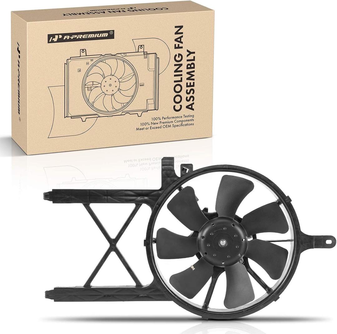 A-Premium A/C Condenser Fan Assembly Compatible with Select Nissan Models - Frontier 2005-2019, Pathfinder 2007-2012, Xterra 2007-2015 - Replace# 92120ZL00A, 92120ZP50A