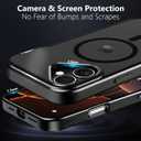 Cufelf Magnetic for iPhone 16 Plus Case(Compatible with Magsafe)(Built-in Invisible Kickstand) Military Drop Protection,Anti-Fingerprint,Anti-Scratch,Matte Translucent Phone Cover,6.7",Black