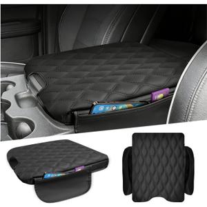 Autorder Center Console Cover for 2013-2018 Ram 1500&2013-2024 Dodge Ram 2500/3500/1500 Classic Model Accessories Armrest Cover Storage Bag Anti-Scratch Middle Console Pad Leather(Jump Seat Only)