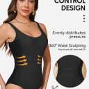Zando Tummy Control Swim Suits for Women 2026 - Slimming One Piece Swimsuit Modest Bathing Suit Scoop Neck Swimwear (Black, L)