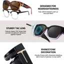 TJUTR Polarized Sunglasses Fit Over Glasses for Women, Oversized Driving Sun Glasses with Rhinestone Designer Style (A2 Black/Grey)