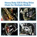 520 X-Ring Chain, 120 Links Heavy Duty Motorcycle Gold Chain with Connecting Master Link