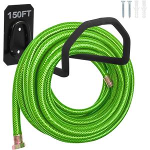 Garden Hose Holder Wall Mount - Heavy Duty Water Hose Holders for Outside, Metal Hose Reel Sturdy Hooks for Garden