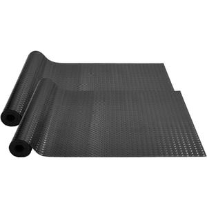 VEVOR Floor Mats, 2 Rolls x 14.7 x 3.6 Ft PVC Flooring Roll, Non-Slip Diamond Texture, 106.56 sq.ft Covering Space, Black Mats for Under Cars, Garage Industry Gym