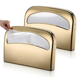 Domensi 2 Pcs Stainless Steel Toilet Seat Cover Dispenser Commercial Toilet Seat Wall Mount Half Fold Cover Holder with Screws for Office Restaurant Home Bathroom School, 16.4 Inch (Gold) Domensi 2 Pcs Stainless Steel Toilet Seat Cover Dispenser Commercial Toilet Seat Wall Mount Half Fold Cover Holder with Screws for Office Restaurant Home Bathroom School, 16.4 Inch (Gold)