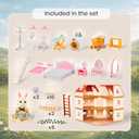 Family Manor Doll House — Large 3-Story Modular Playhouse with Furniture, Bunny Figures & Accessories, Ultimate Pretend Play Home for Kids Ages 3+, 1:12