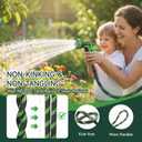 Non-Expandable Garden Hose 50 FT, Heavy-Duty & Flexible Water Hose with 10-Function Nozzle, Kink-Free & Leak-Proof Design, Ultra Lightweight Portable Yard Hose for Lawn, Car, Outdoor Use