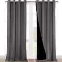 NICETOWN Total Shade Curtains and Draperies, Heavy-Duty Full Light Shading Drapes with Black Liner Backing for Villa/Hall/Dorm WindowGray, Package of 2, 52 inches Wide x 95 inches Long (Grey)