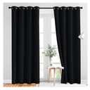 NICETOWN Black Out Curtains for Bedroom 84 inches Long  Light Reducing Thermal Insulated Solid Grommet Curtains/Panels/Drapes for Living Room (Set of 2, W52 x L84)