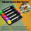 12 Pack Dog Hair Color Dye - Vibrant, Washable, and Safe Temporary Pet Hair Dye - Perfect for Grooming, Festivals, and Creative Styling - Assorted Colors for Dogs, Cats, and Pets