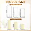 Trxvxo 48 PCS White Pillar Candles (2''X3,4,6) and Glass Cylinder Vases(2.6''X5,6,8),Hurricane Candles,Perfectly Sized for use as a Centerpiece Candle Decoration on Wedding Tables!