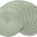 AHHFSMEI Round Braided Placemats 15 Inch Round Table Mats for Dining Tables Natural Woven Heat Resistant Place mats Set of 8 (Sage Green,8)