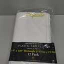 Exquisite Only 10-Pack Premium Plastic Tablecloth 54 Inch. x 108 Inch. Rectangle Table Cover-White