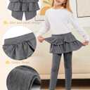 Girls Leggings with Skirt for Girls Kids School Uniform Pants Toddler Ruffle Pants Tutu Pull On Warm Clothes (2-3T, Dark Gray)